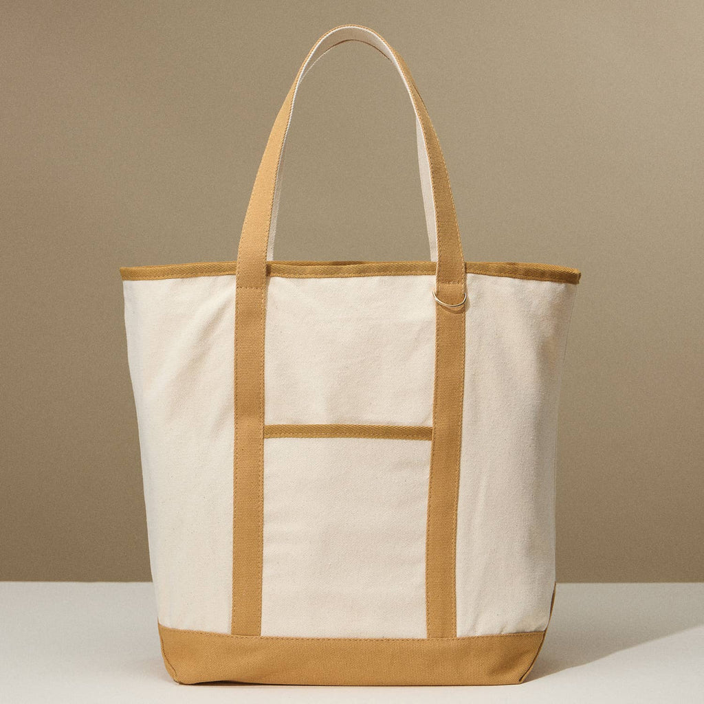 Large Canvas Carry Tote with Charm Holder