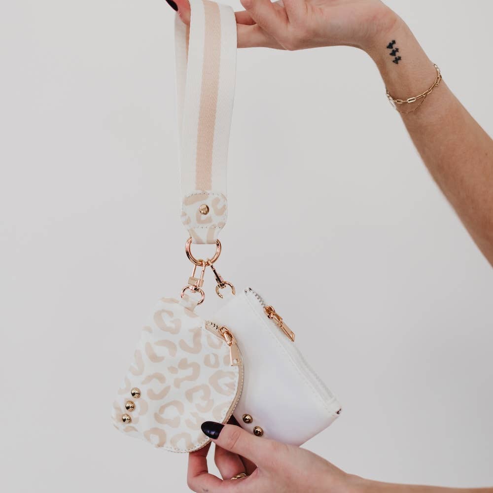 Dolly Dual Pouch Wristlet : Navy/Cream