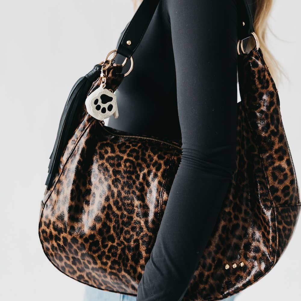 Hazel Hobo Shoulder Bag with Tassel: Chocolate Suede