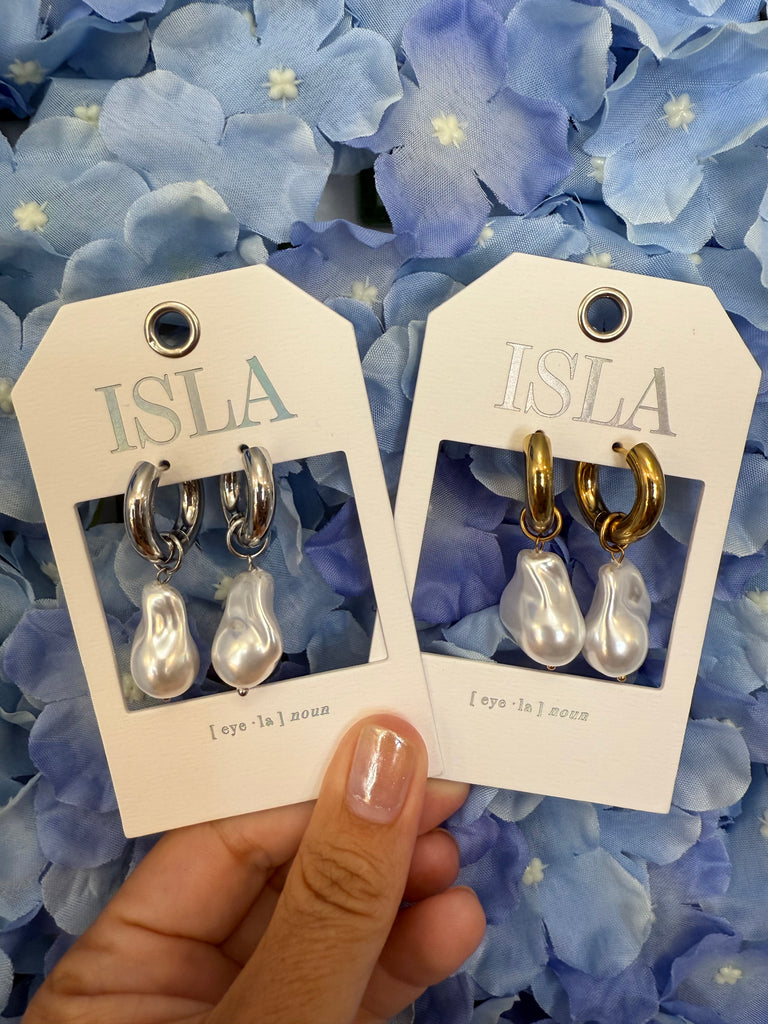 Waterproof Pearl Hoops