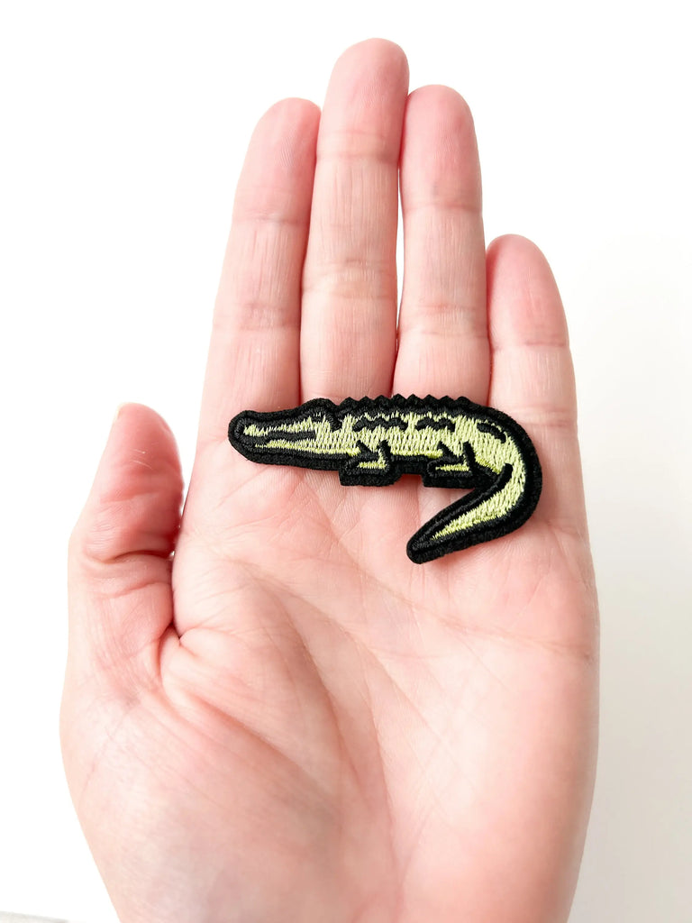 Alligator Embroidered Iron On Patch Green Crocodile