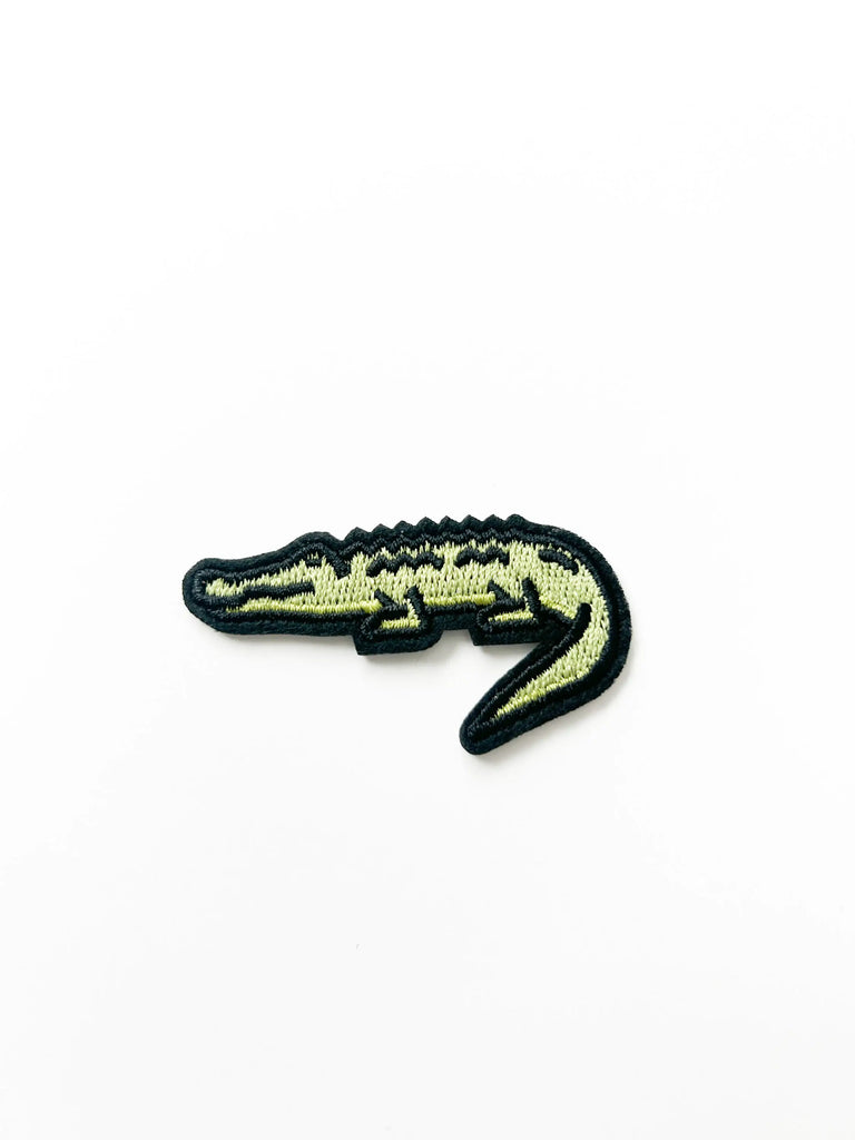 Alligator Embroidered Iron On Patch Green Crocodile