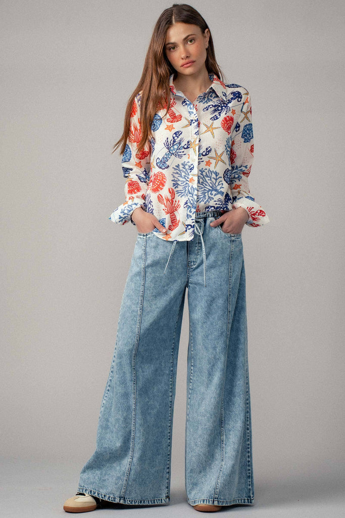 Beach Life Relaxed Button up