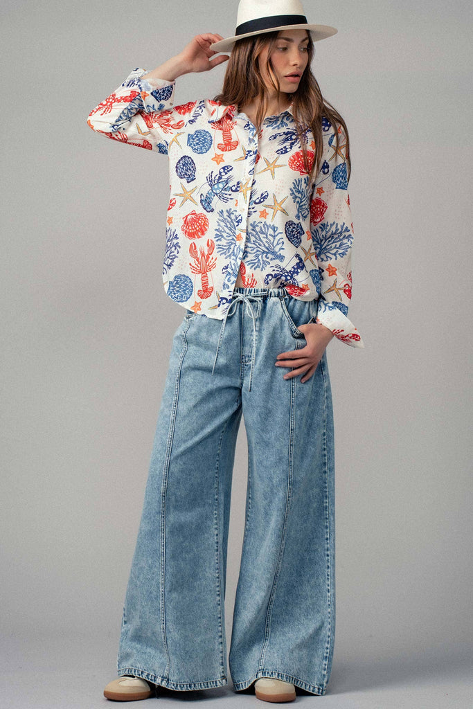 Beach Life Relaxed Button up