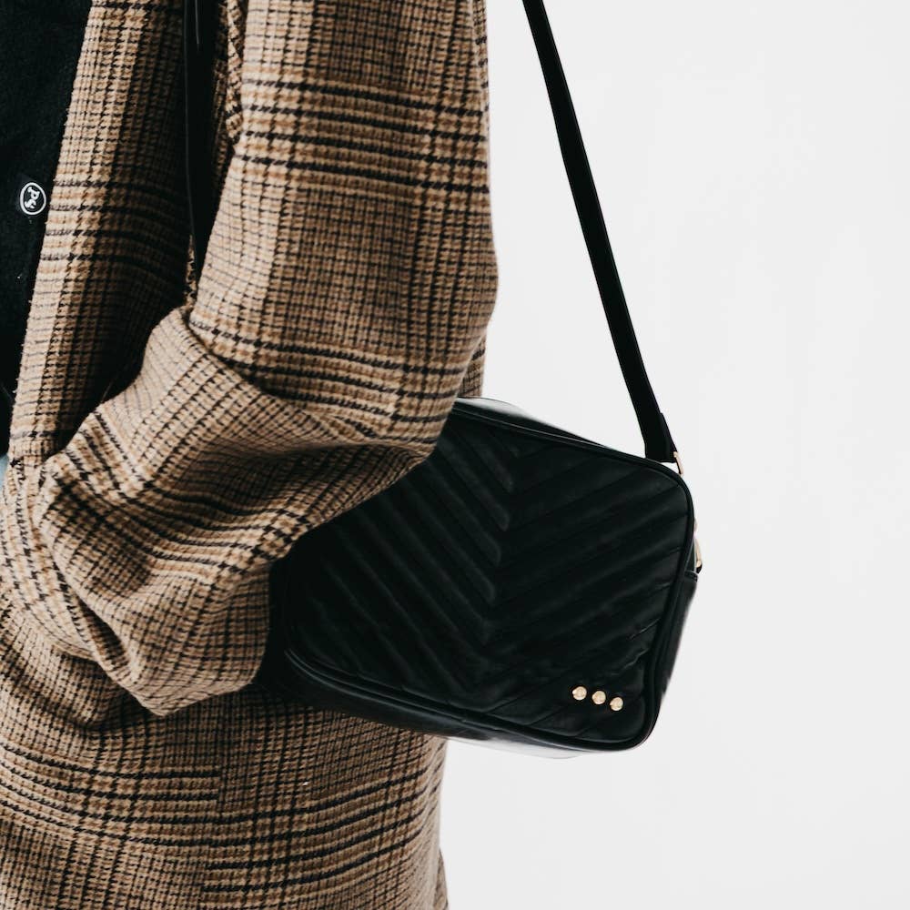 Coco Quilted Camera Crossbody Bag: Mocha