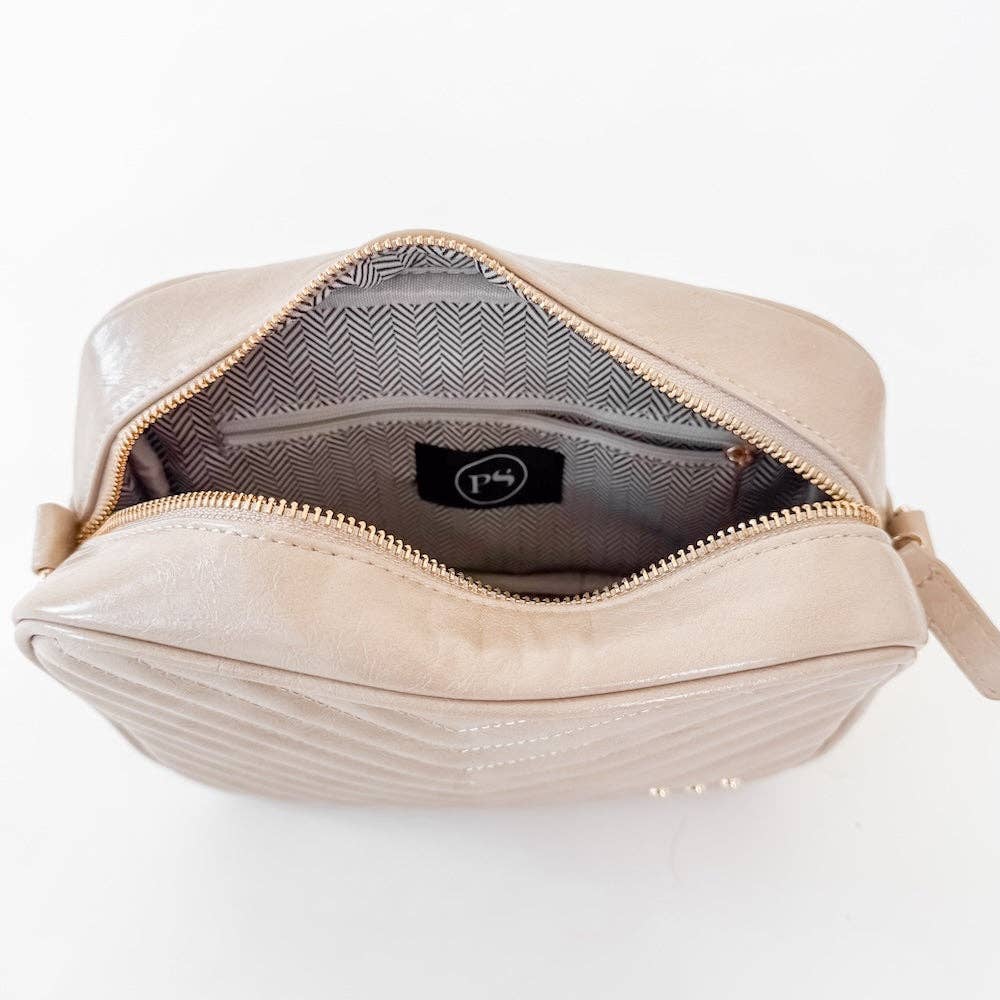 Coco Quilted Camera Crossbody Bag: Mocha