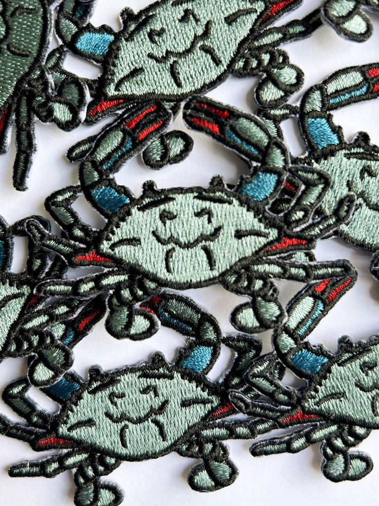 Blue Crab Iron On Sew On Embroidered Patch