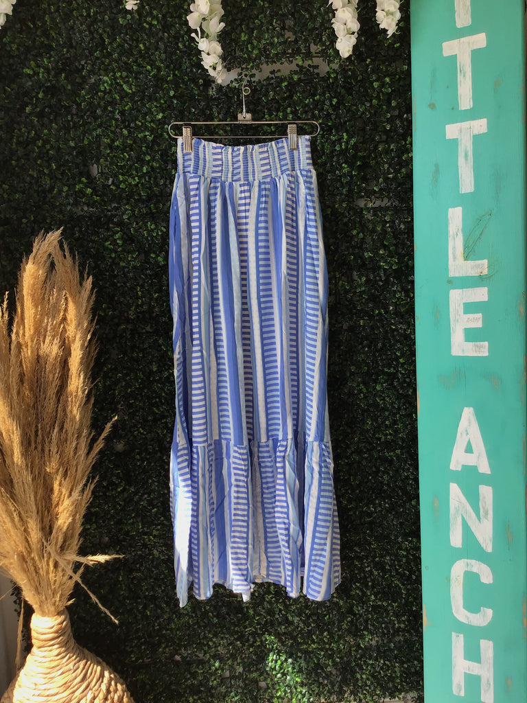 Vivian Simply Striped Blue Skirt