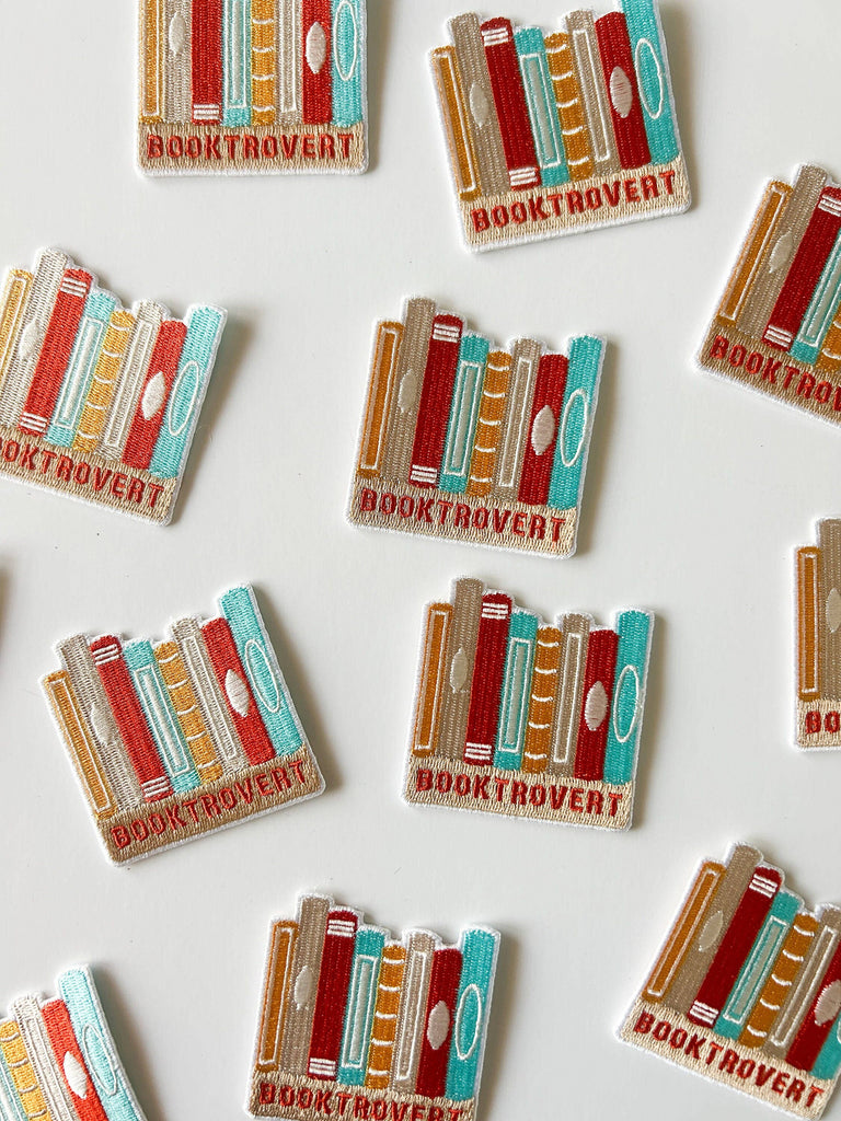 Booktrovert Embroidered Iron-On Patch Book Lover