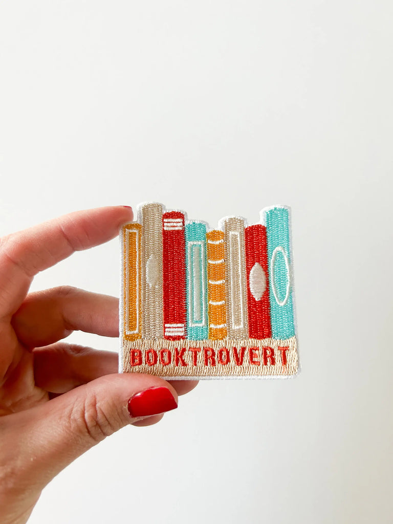 Booktrovert Embroidered Iron-On Patch Book Lover