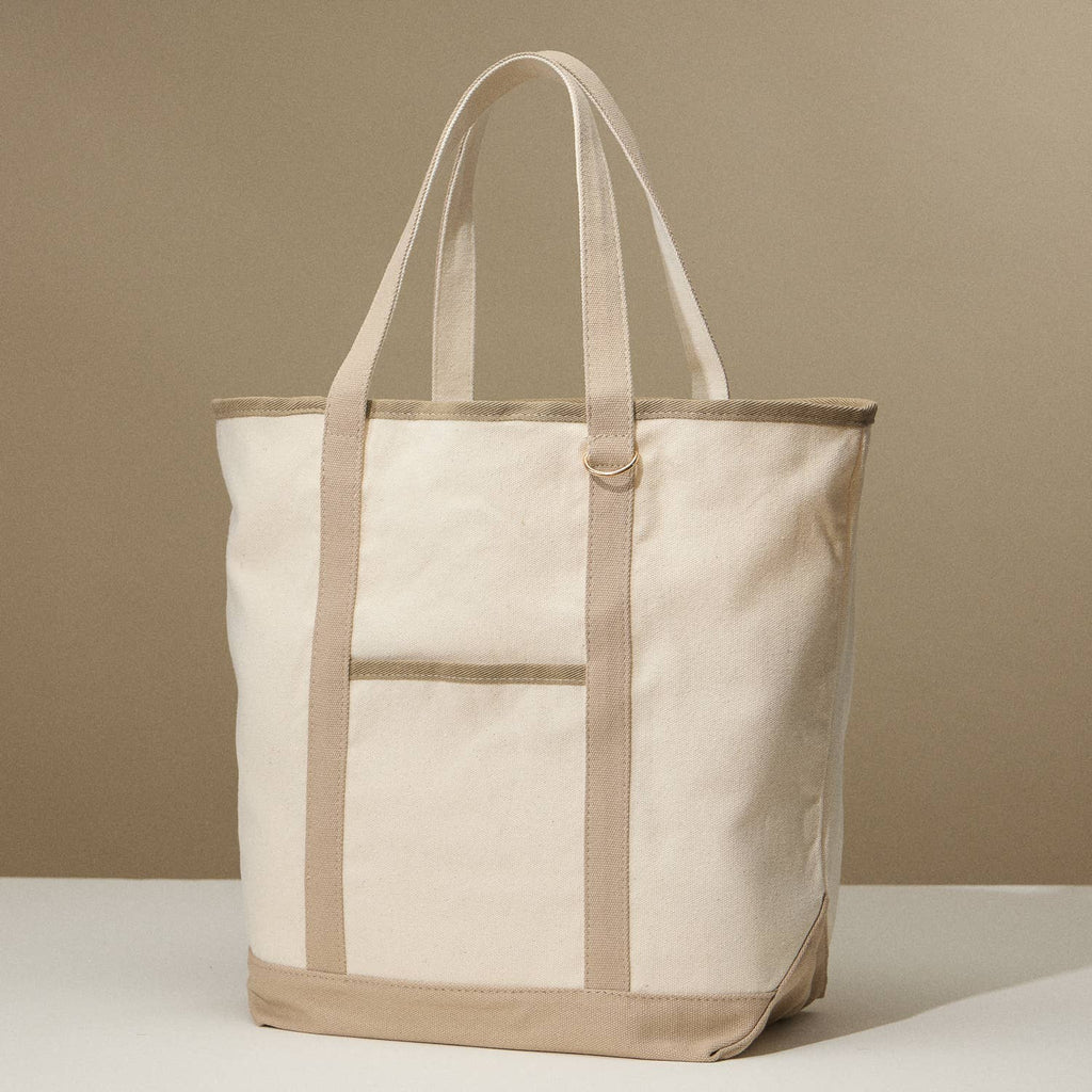 Large Canvas Carry Tote with Charm Holder