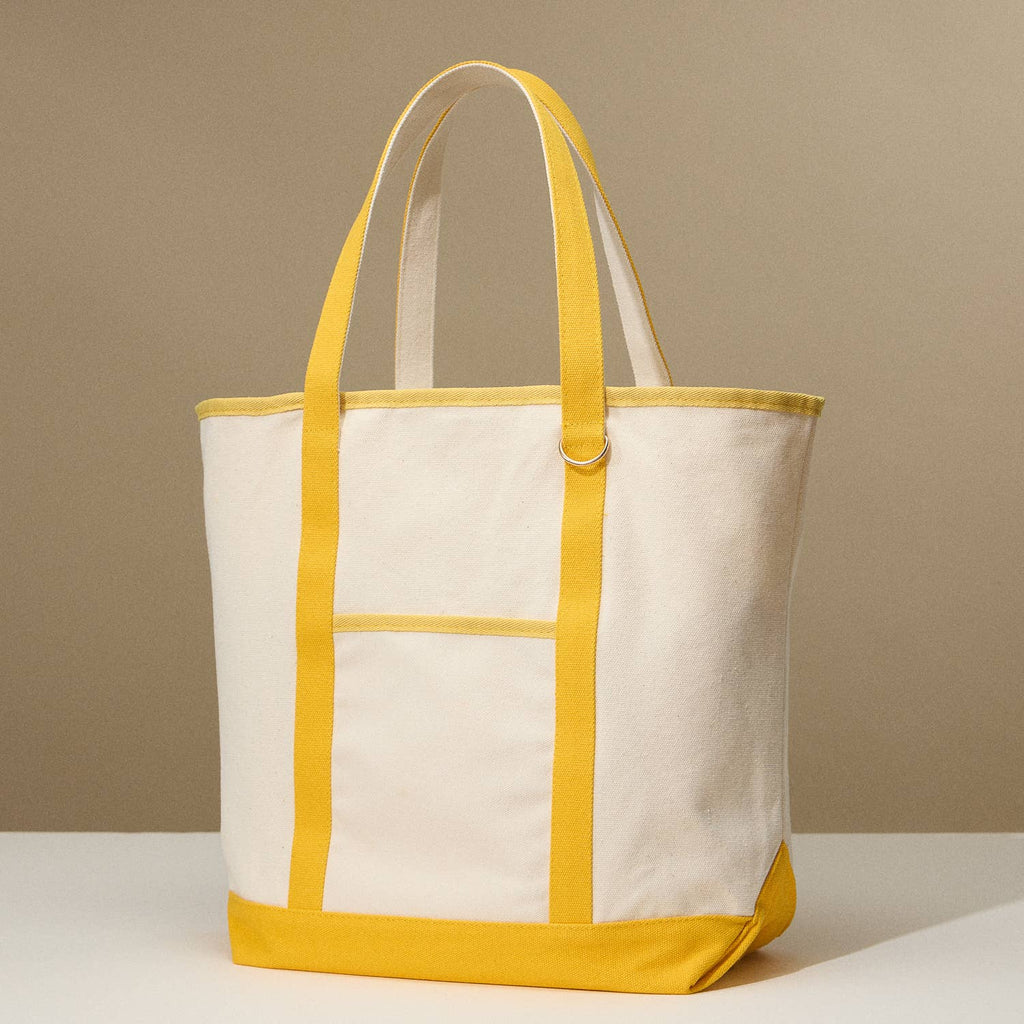 Large Canvas Carry Tote with Charm Holder