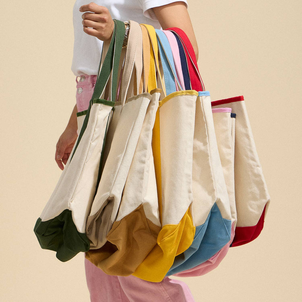 Large Canvas Carry Tote with Charm Holder