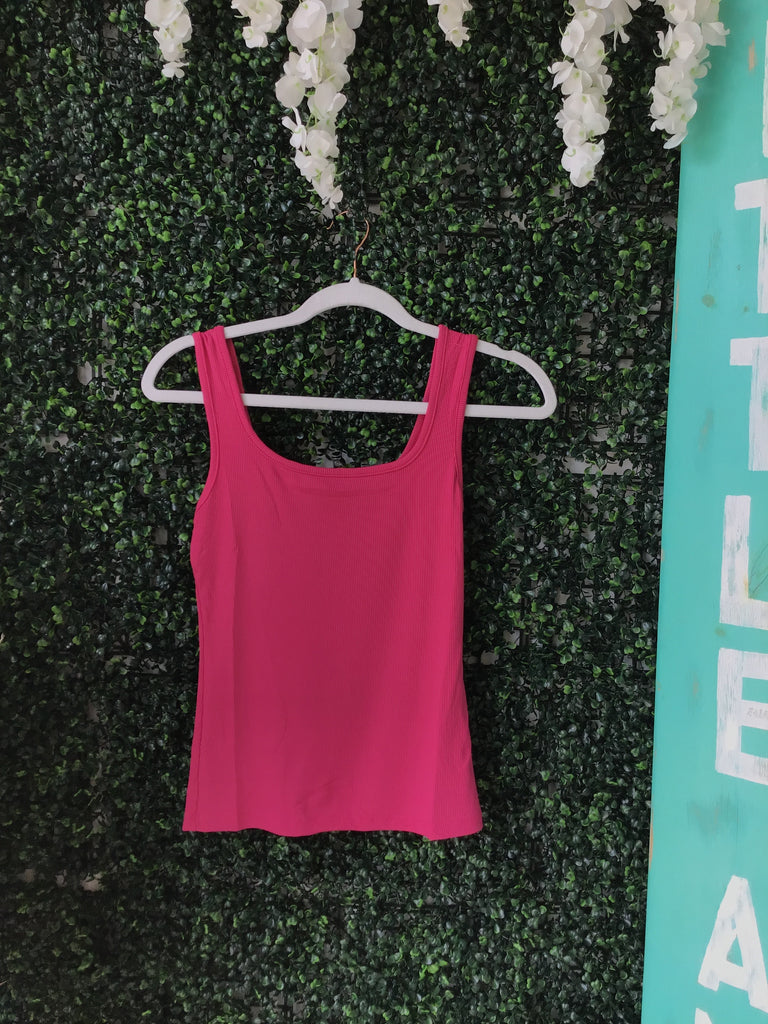 Bella Square Neck Rib Knit Tank Top