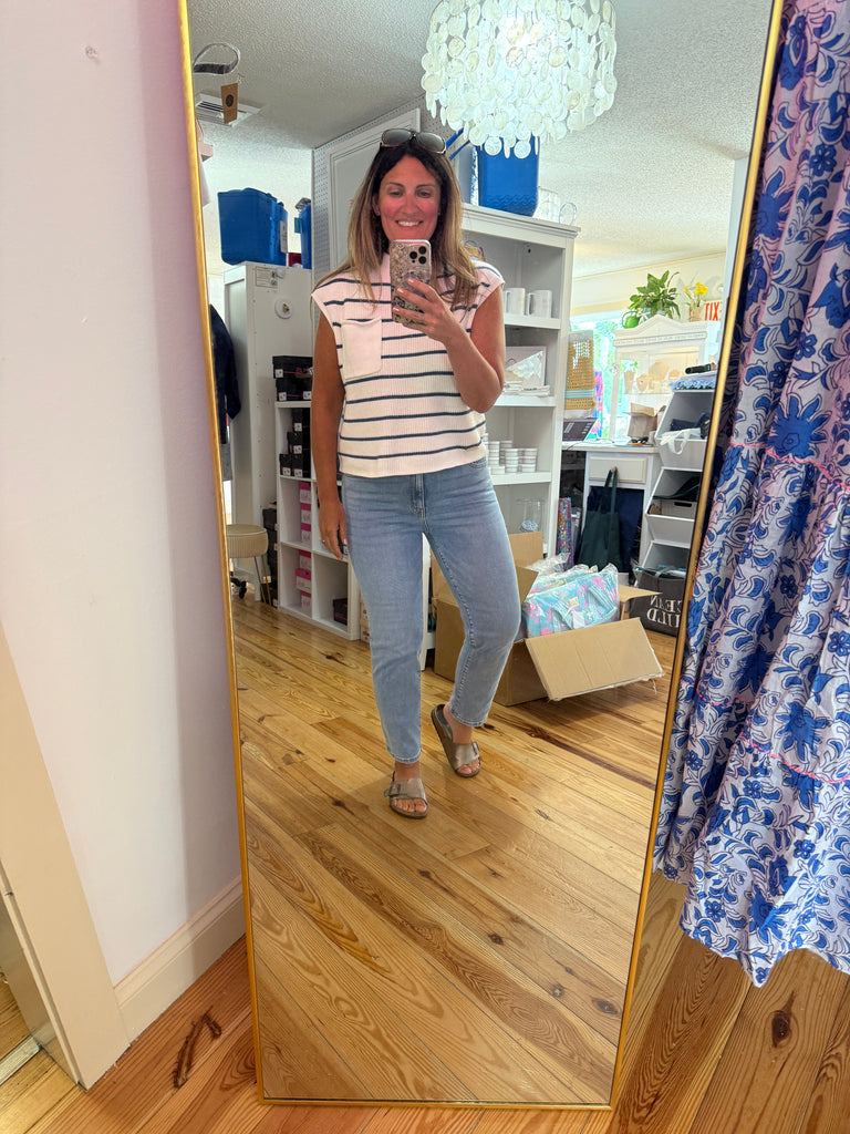Straight Leg Medium Wash Jeans