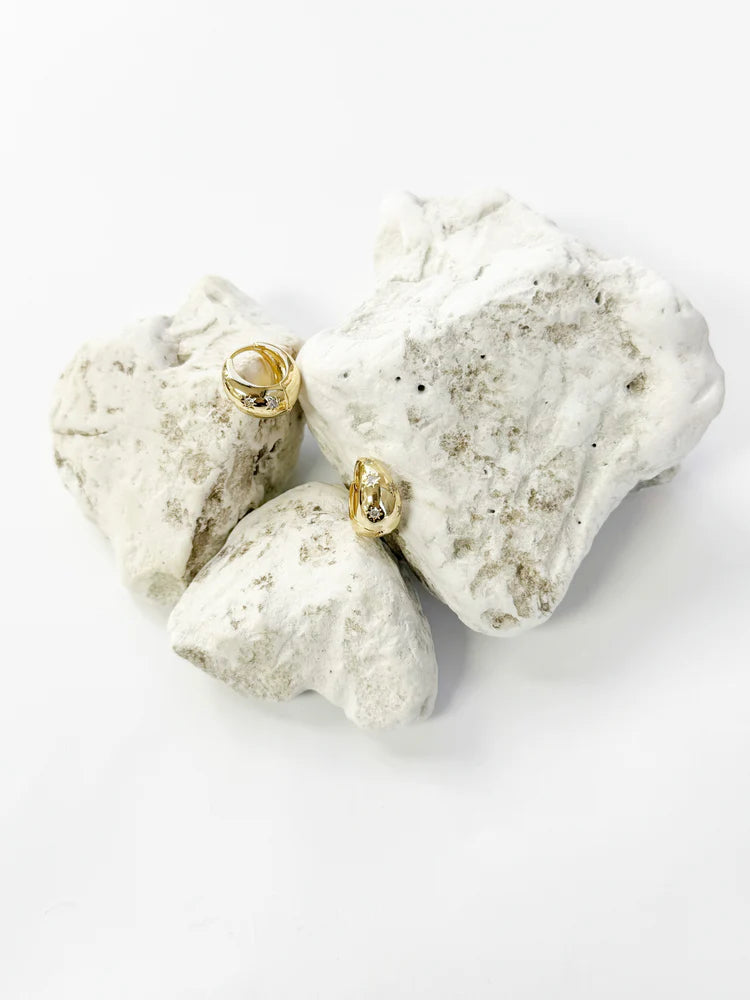 Rhinestone Star Hinged Hoop