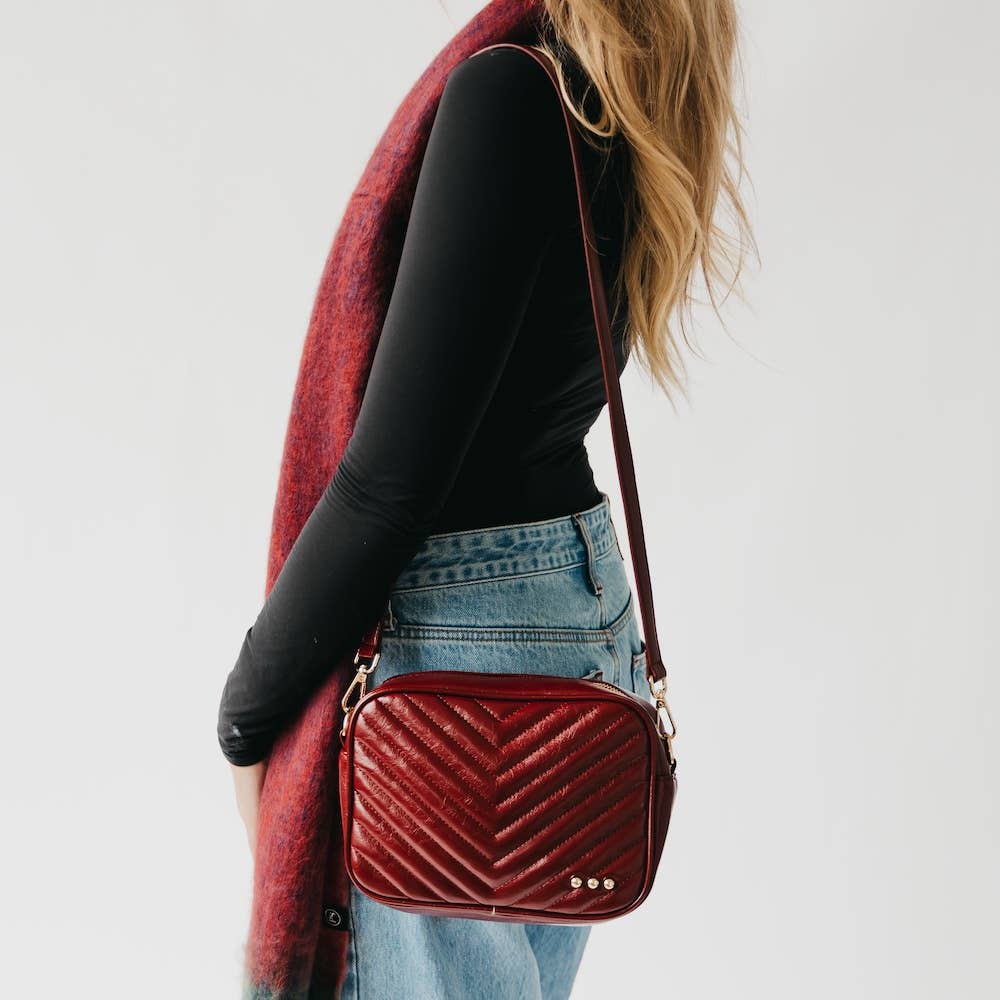Coco Quilted Camera Crossbody Bag: Mocha