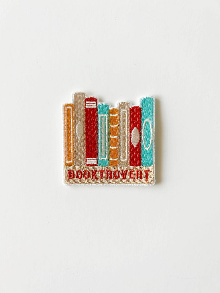 Booktrovert Embroidered Iron-On Patch Book Lover