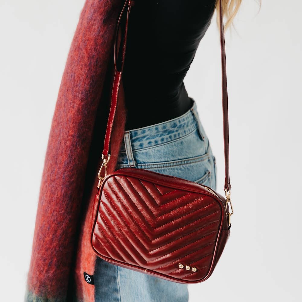 Coco Quilted Camera Crossbody Bag: Mocha