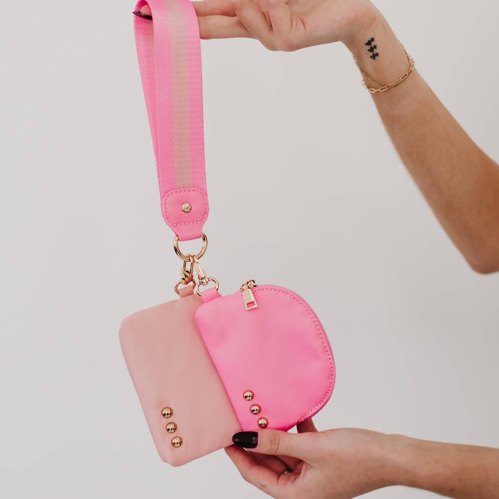 Dolly Dual Pouch Wristlet : Navy/Cream