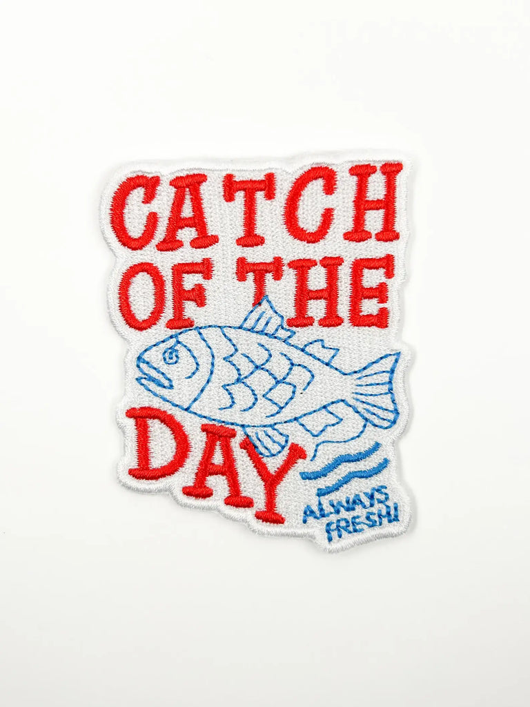 Catch of the Day Patch – Fun Embroidered Iron On Coastal